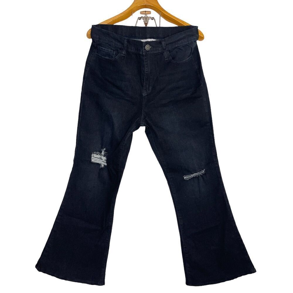 YMI Flare Leg High Waisted  Distressed Stretch Denim Jean Size: XL